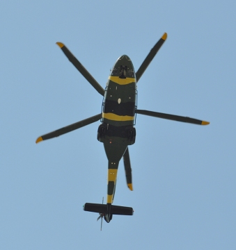 Helikopter nad Drogą Męczenników Majdanka