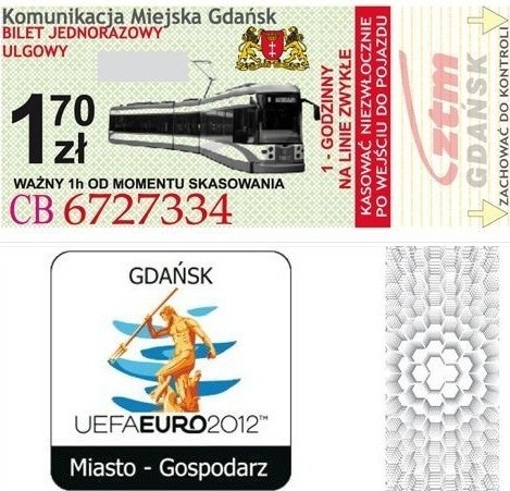 Unikalne bilety z logotypem Euro 2012