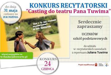Wciąż można się zgłaszać na konkursu recytatorskiego "Casting do teatru Pana Tuwima"